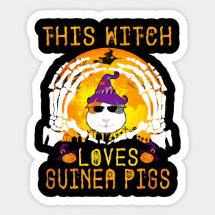 This Witch Loves Guinea Pigs Halloween (102) Sticker